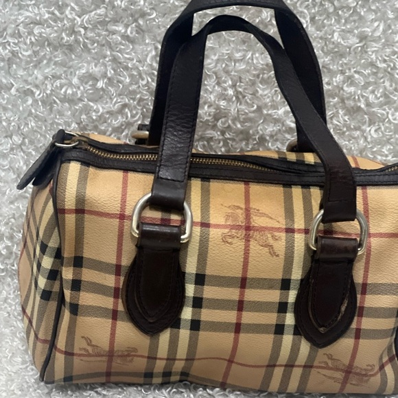 BURBERRY Nova Check Boston Bag PVC Leather Beige - Picture 6 of 16